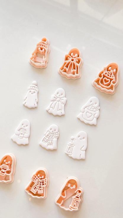 Boo Set Cutter: Cozy Halloween Ghost Collection for Polymer Clay
