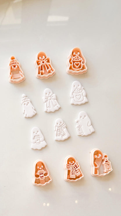 Boo Set Cutter: Cozy Halloween Ghost Collection for Polymer Clay