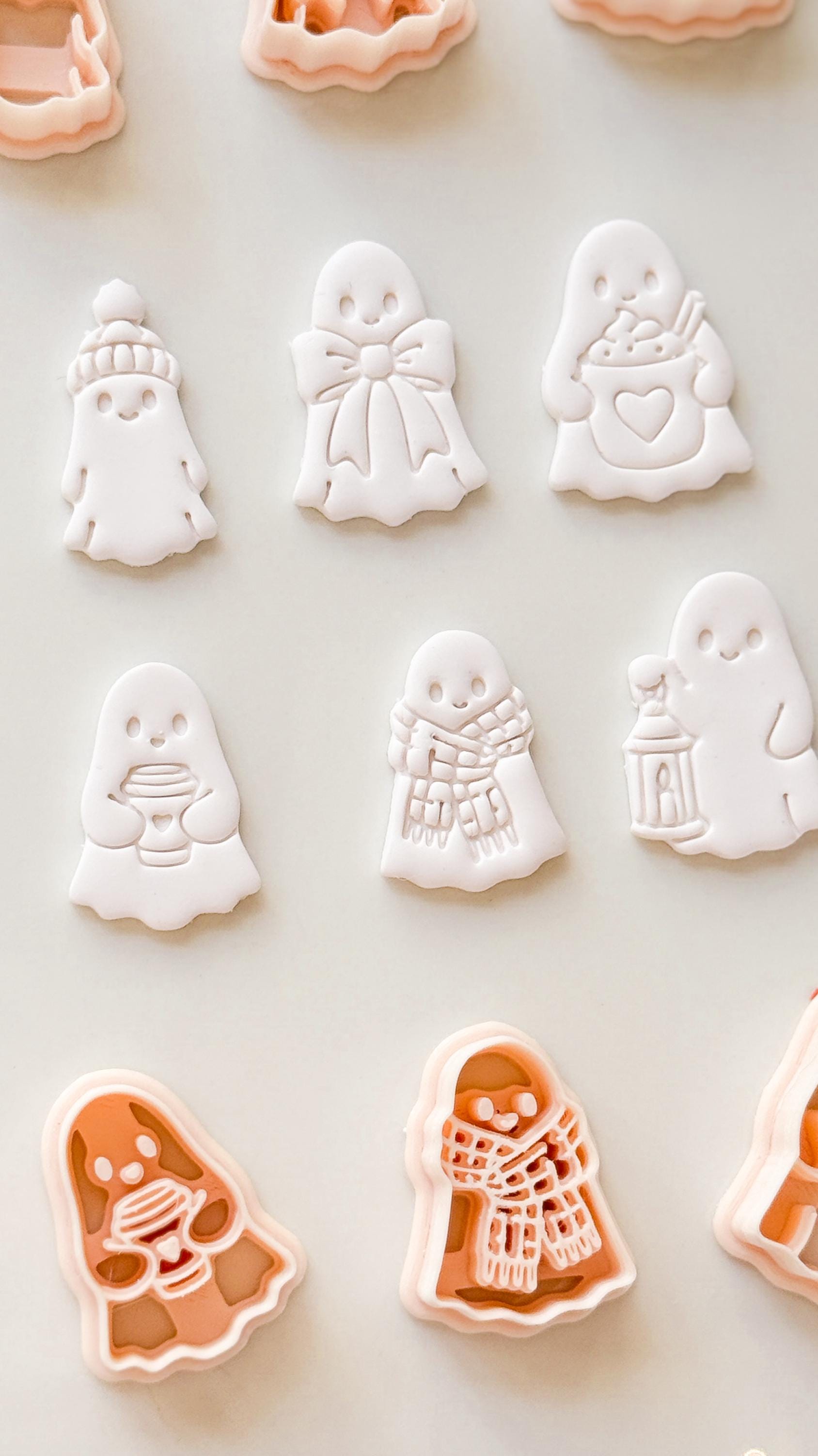 Boo Set Cutter: Cozy Halloween Ghost Collection for Polymer Clay
