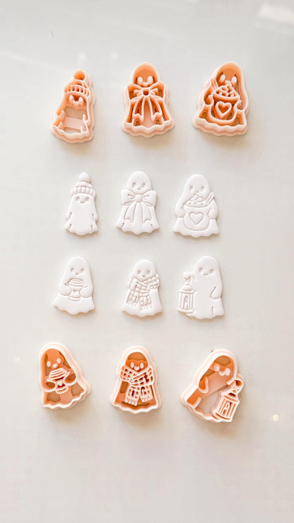 Boo Set Cutter: Cozy Halloween Ghost Collection for Polymer Clay