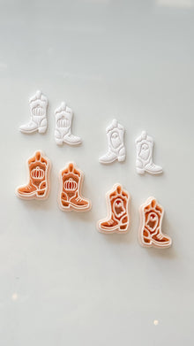 Halloween Cowboy Boots Cutter: Ghost Pumpkin Western Design for Polymer Clay