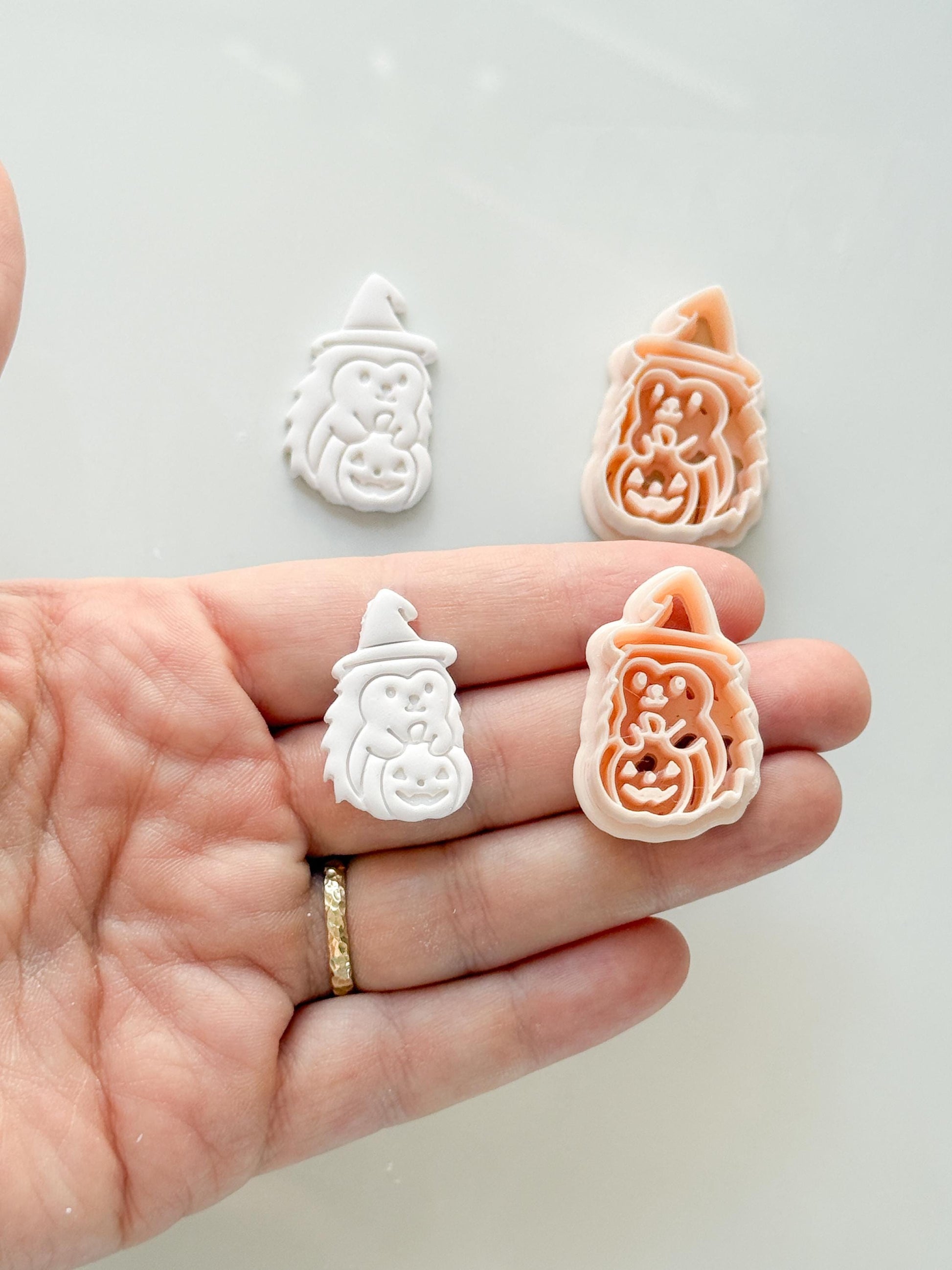 Witch Hedgehog Cutter: Pumpkin Halloween Character for Polymer Clay