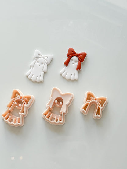 Bow Boo Cutter: Ribbon Ghost Shape for Polymer Clay