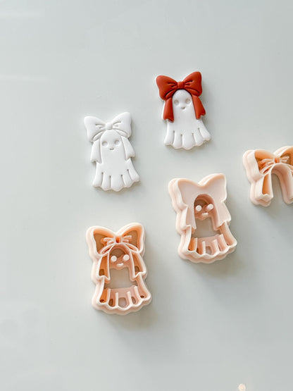 Bow Boo Cutter: Ribbon Ghost Shape for Polymer Clay