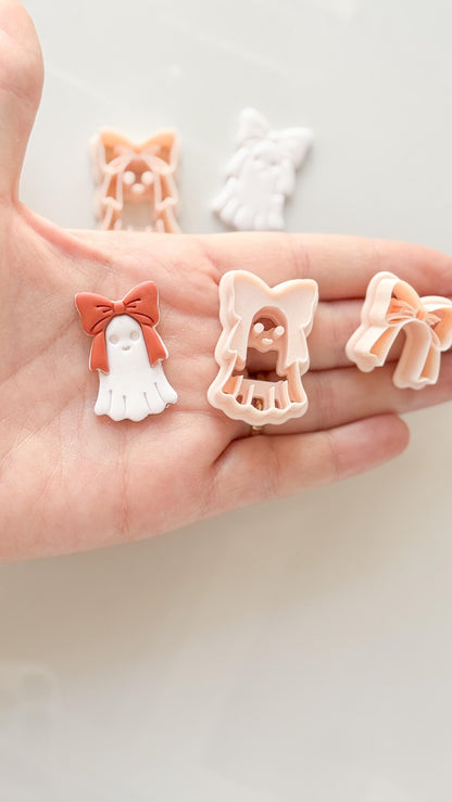 Bow Boo Cutter: Ribbon Ghost Shape for Polymer Clay
