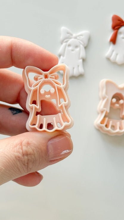 Bow Boo Cutter: Ribbon Ghost Shape for Polymer Clay