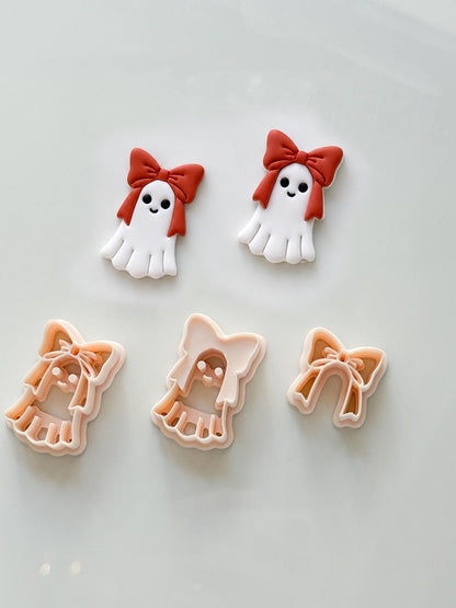 Bow Boo Cutter: Ribbon Ghost Shape for Polymer Clay