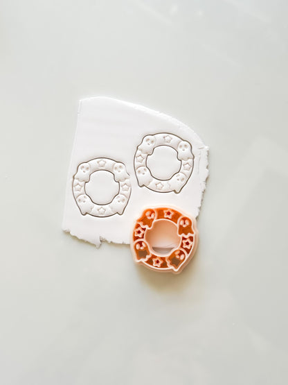 Cute Boo Wreath Cutter: Ghost Star Halloween Circle for Polymer Clay
