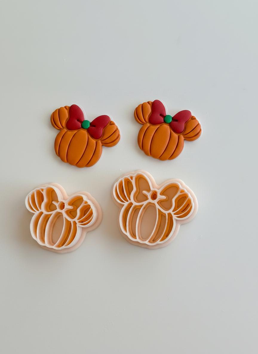 Mouse Pumpkin Cutter: Bow Pumpkin Shape for Polymer Clay