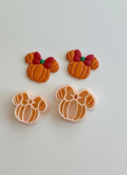 Mouse Pumpkin Cutter: Bow Pumpkin Shape for Polymer Clay
