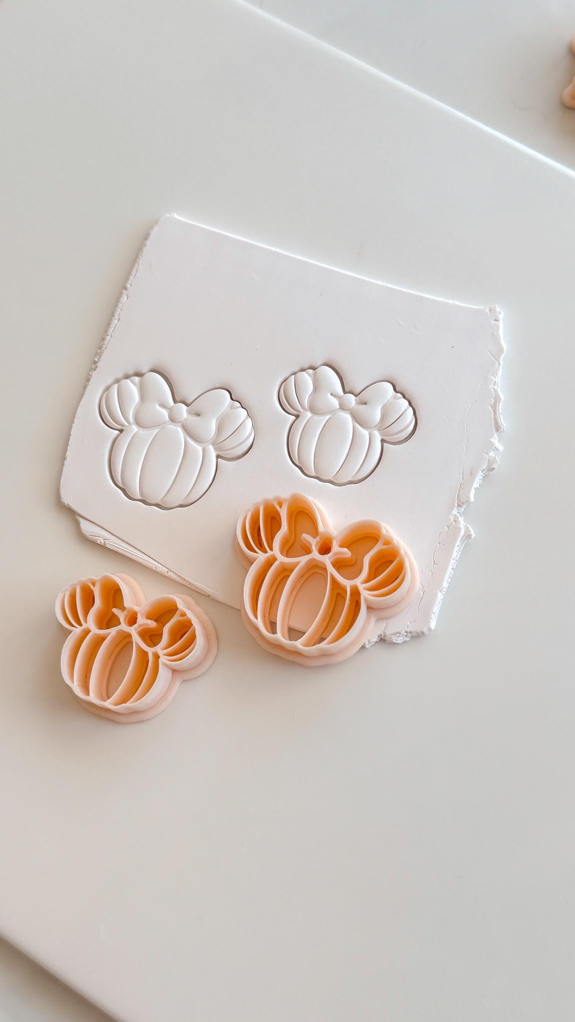Mouse Pumpkin Cutter: Bow Pumpkin Shape for Polymer Clay