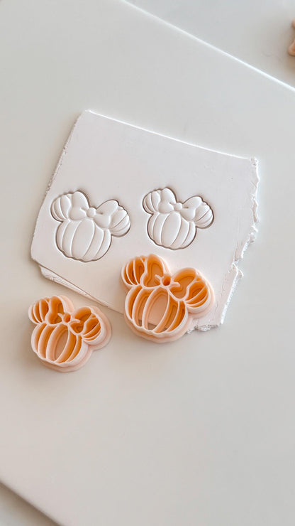 Mouse Pumpkin Cutter: Bow Pumpkin Shape for Polymer Clay