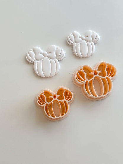 Mouse Pumpkin Cutter: Bow Pumpkin Shape for Polymer Clay