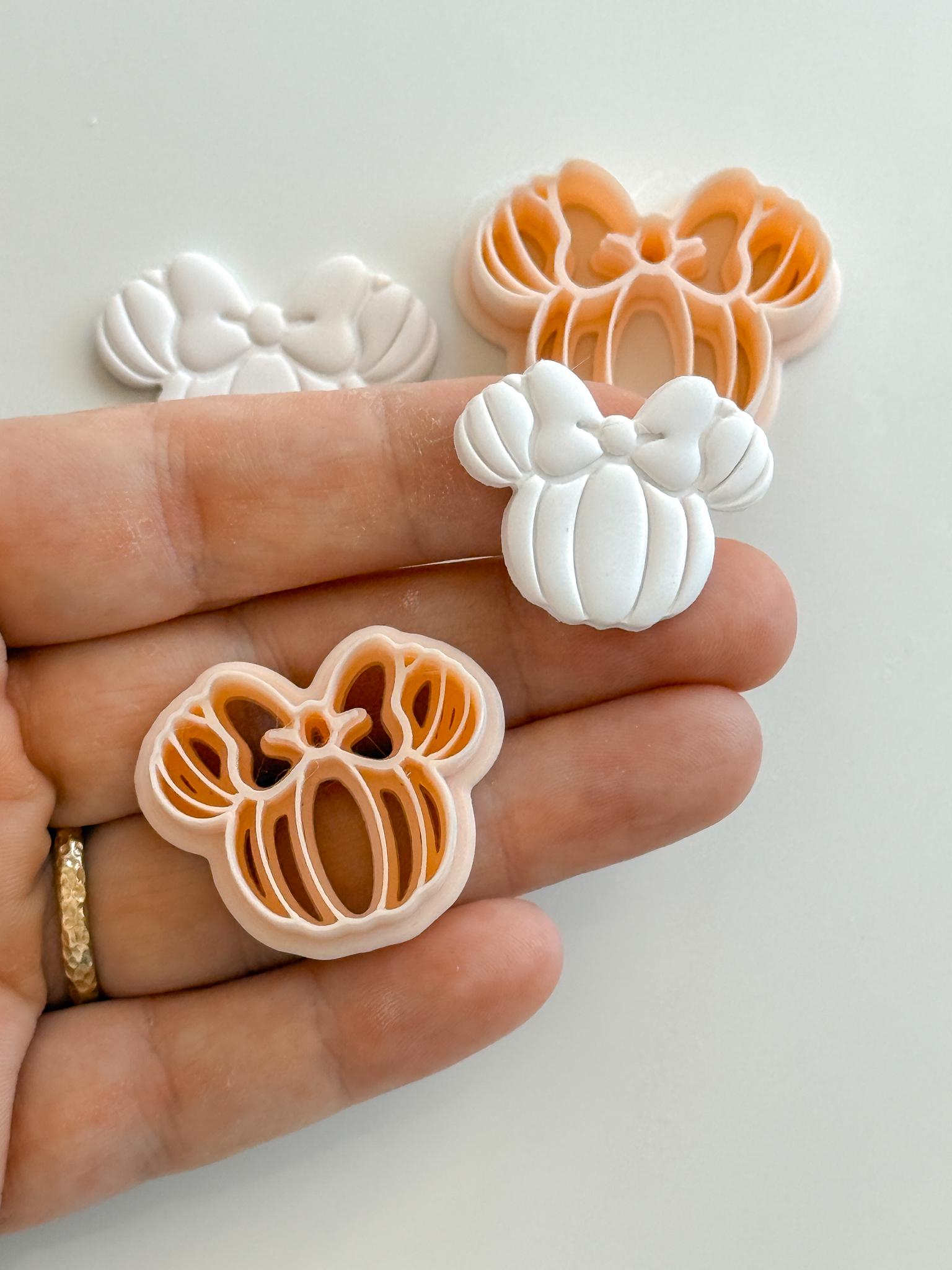 Mouse Pumpkin Cutter: Bow Pumpkin Shape for Polymer Clay