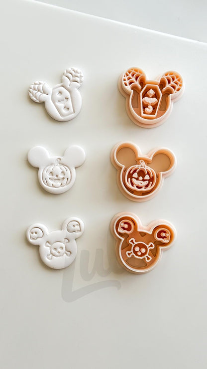 Halloween Mouse Set Cutter: Coffin, Pumpkin and Skull Shapes for Polymer Clay