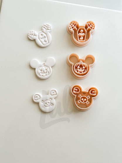 Halloween Mouse Set Cutter: Coffin, Pumpkin and Skull Shapes for Polymer Clay