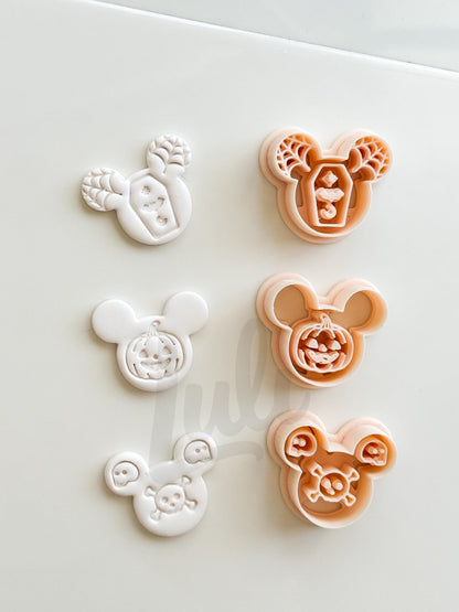 Halloween Mouse Set Cutter: Coffin, Pumpkin and Skull Shapes for Polymer Clay