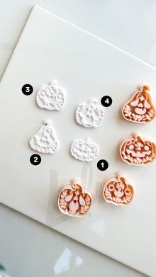 Folk Pumpkin Set Cutters: Folk Art Jack O'Lantern Shapes for Polymer Clay