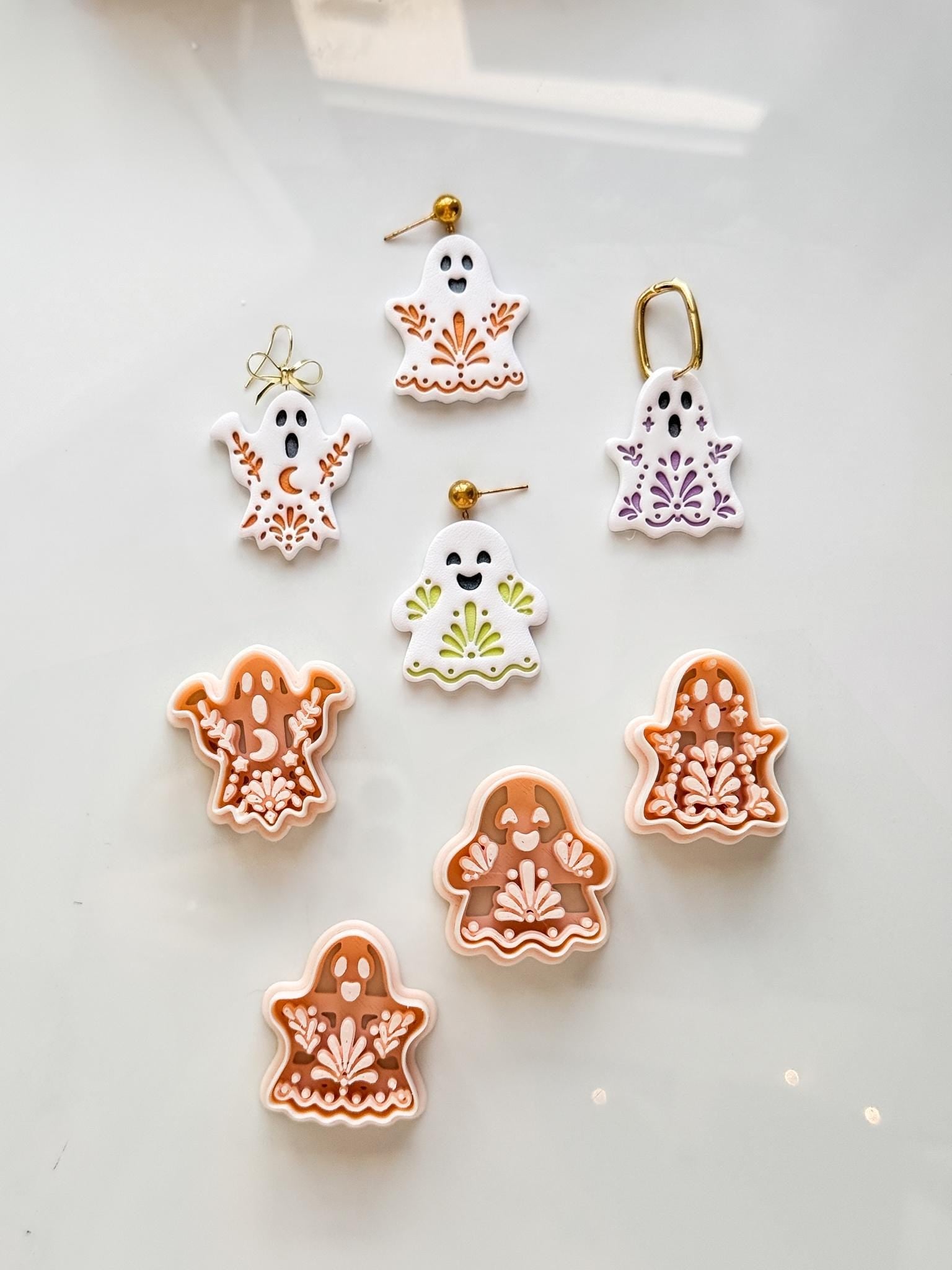 Haunted Folk Ghosts Cutters: Folk Art Spirit Shapes for Polymer Clay
