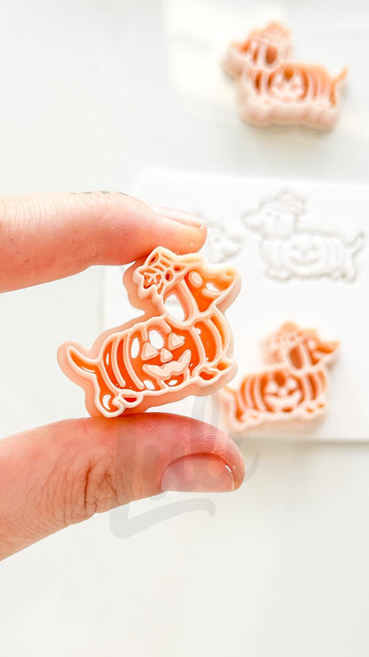 Spooky Sausage Pups Cutters: Halloween Dachshund Shapes for Polymer Clay