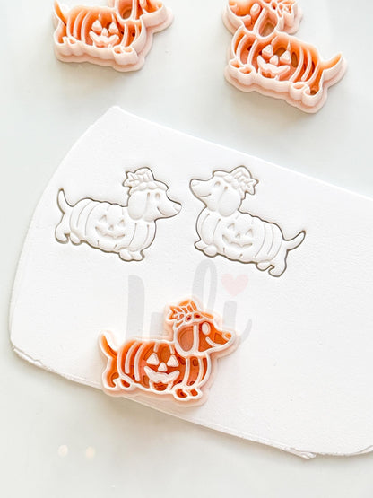 Spooky Sausage Pups Cutters: Halloween Dachshund Shapes for Polymer Clay