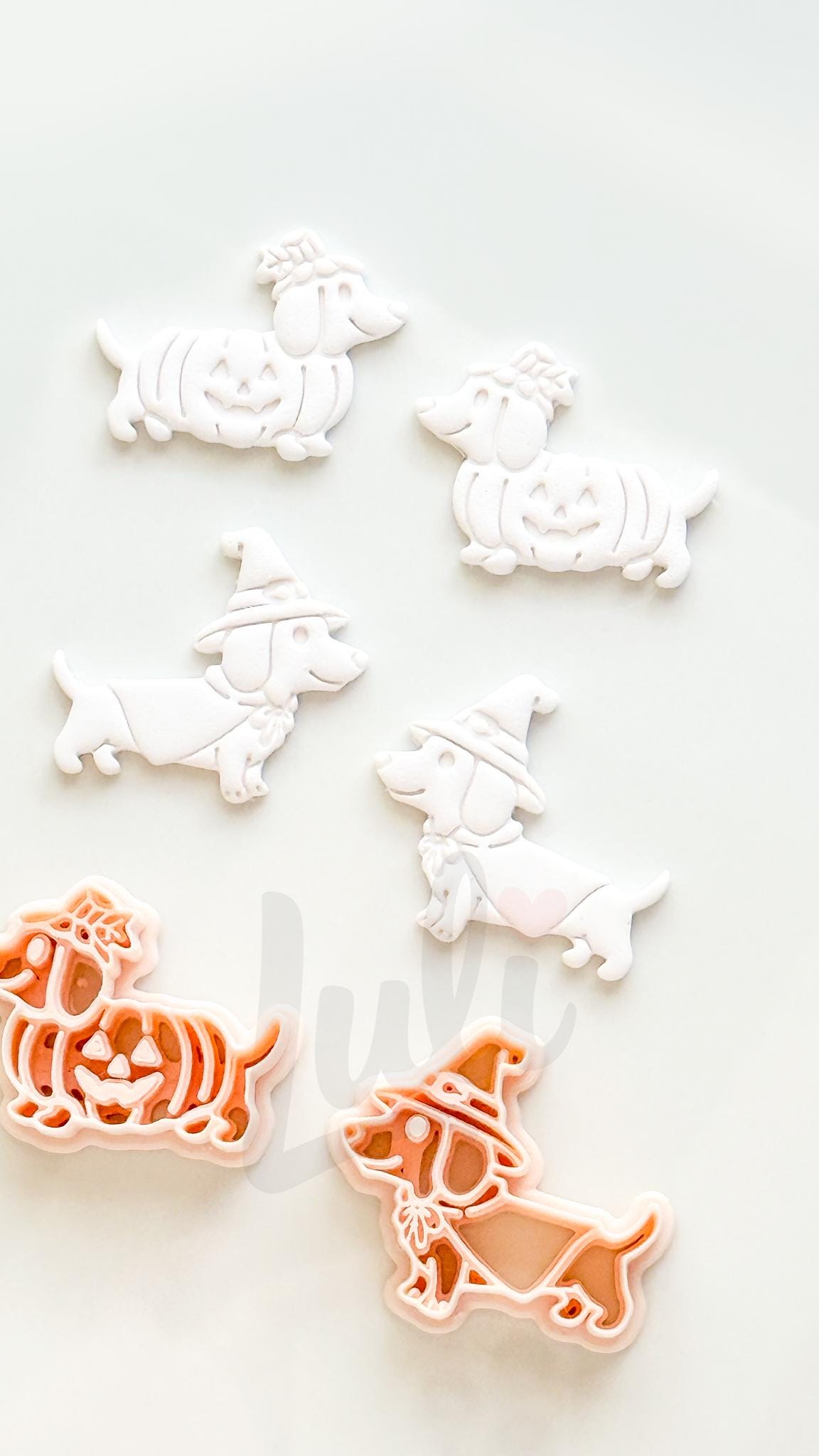 Spooky Sausage Pups Cutters: Halloween Dachshund Shapes for Polymer Clay