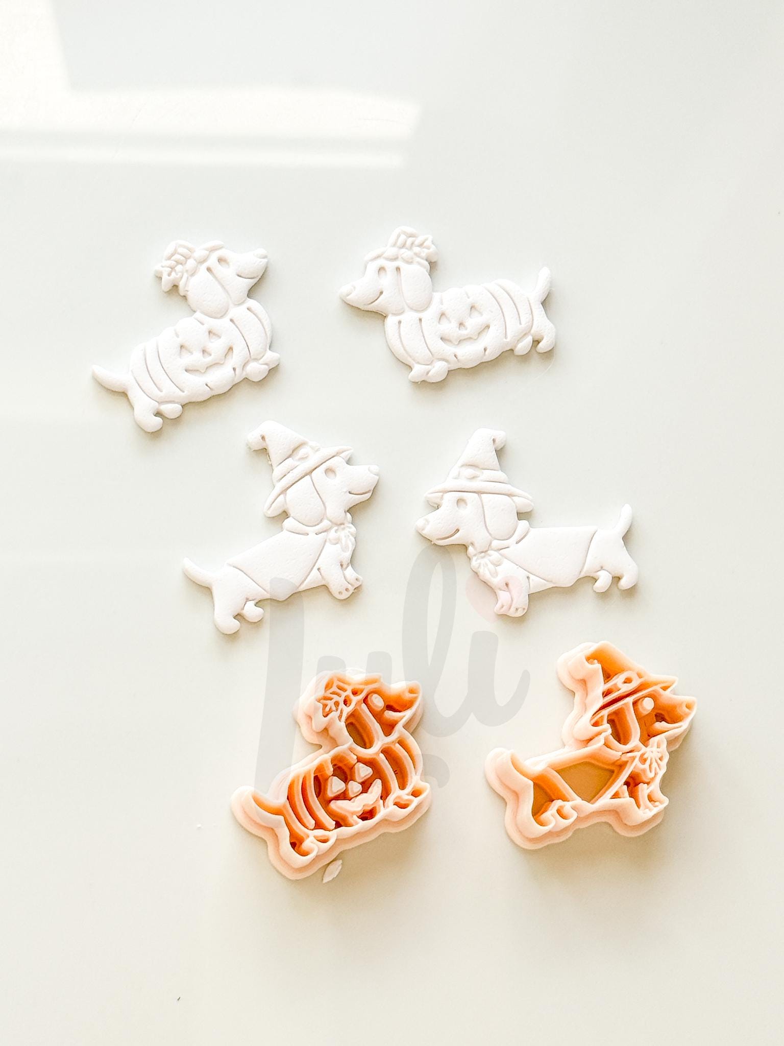 Spooky Sausage Pups Cutters: Halloween Dachshund Shapes for Polymer Clay
