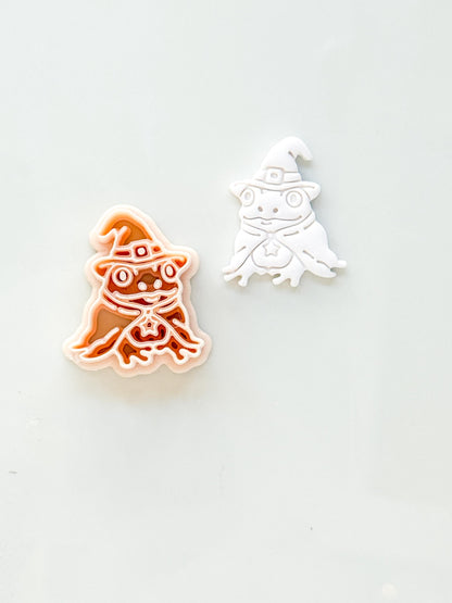 Witch Frog Cutter: Halloween Amphibian Character for Polymer Clay