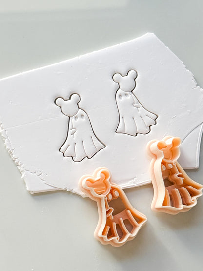 Mouse Balloon Ghost Cutter: Floating Halloween Character for Polymer Clay