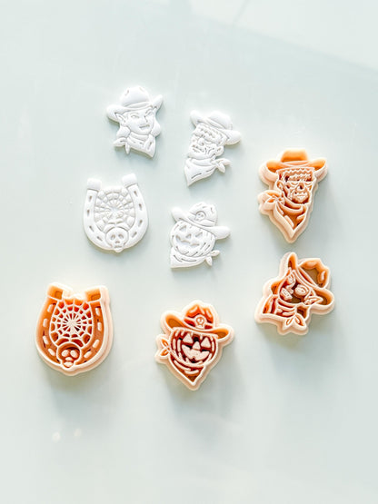 Western Halloween Cutter Set: Cowboy Spooky Designs for Polymer Clay