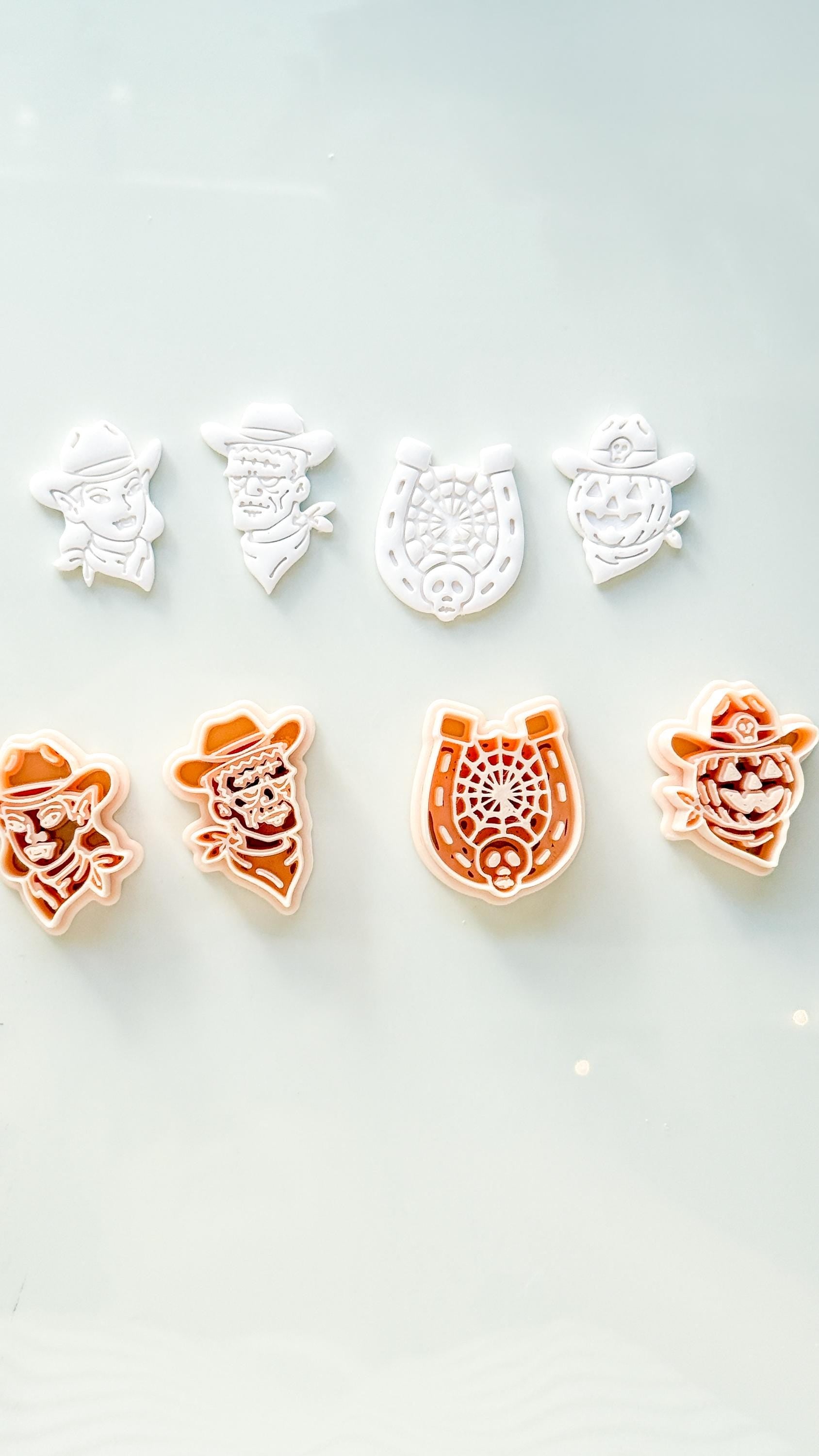 Western Halloween Cutter Set: Cowboy Spooky Designs for Polymer Clay