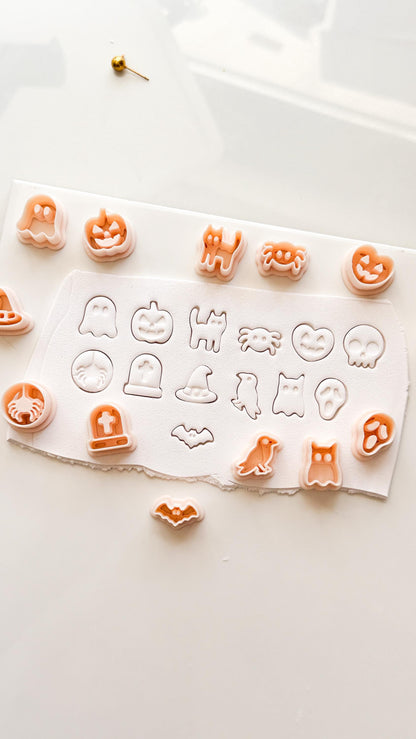 Halloween Stud Set Cutter: Spooky Mini Earring Shapes for Polymer Clay
