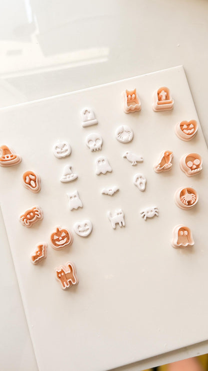 Halloween Stud Set Cutter: Spooky Mini Earring Shapes for Polymer Clay