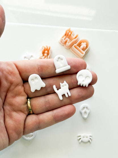 Halloween Stud Set Cutter: Spooky Mini Earring Shapes for Polymer Clay