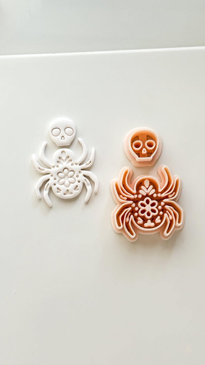 Bloom Spider Cutter: Floral Spider Halloween Design for Polymer Clay
