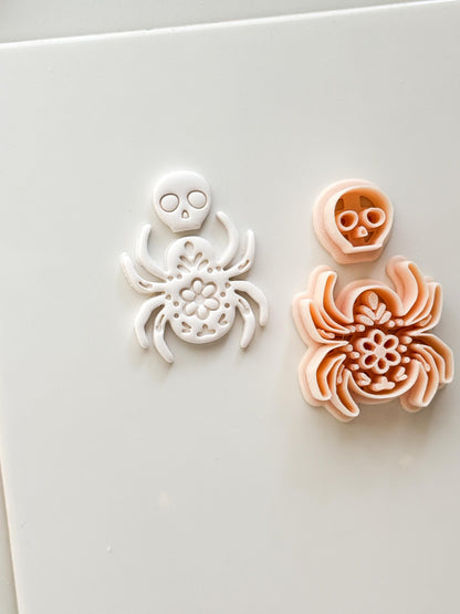 Bloom Spider Cutter: Floral Spider Halloween Design for Polymer Clay