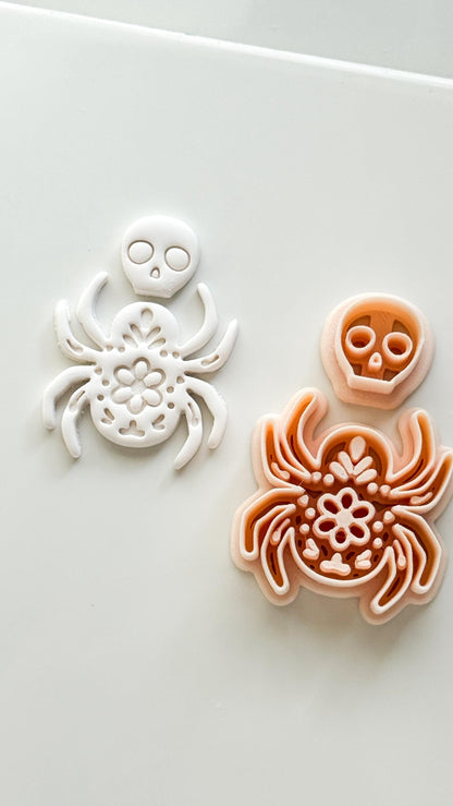 Bloom Spider Cutter: Floral Spider Halloween Design for Polymer Clay