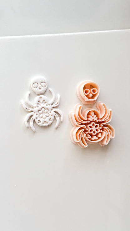 Bloom Spider Cutter: Floral Spider Halloween Design for Polymer Clay