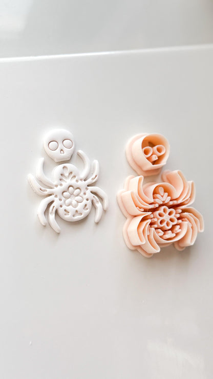 Bloom Spider Cutter: Floral Spider Halloween Design for Polymer Clay