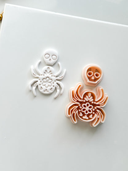 Bloom Spider Cutter: Floral Spider Halloween Design for Polymer Clay