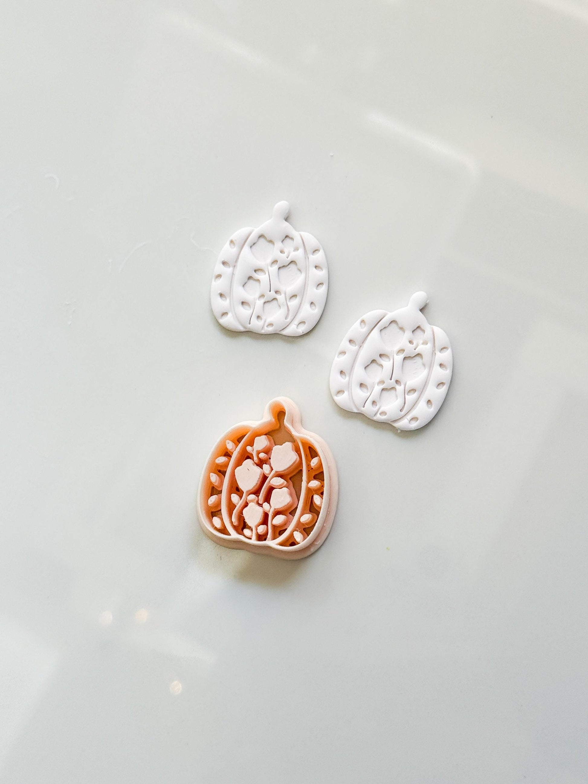 Bloomed Pumpkin Cutter: Floral Autumn Jack O Lantern for Polymer Clay