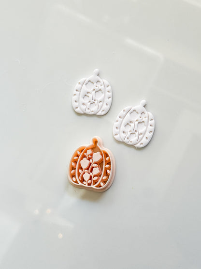 Bloomed Pumpkin Cutter: Floral Autumn Jack O Lantern for Polymer Clay
