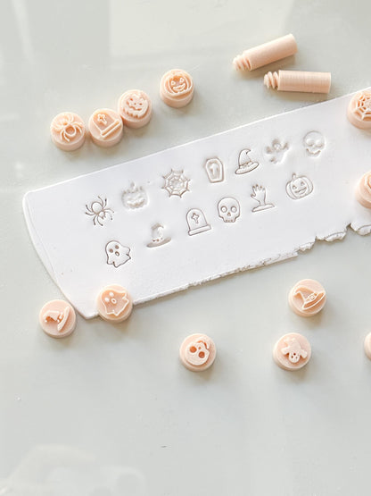 Halloween Stamp Set: Mini Spooky Motifs for Polymer Clay