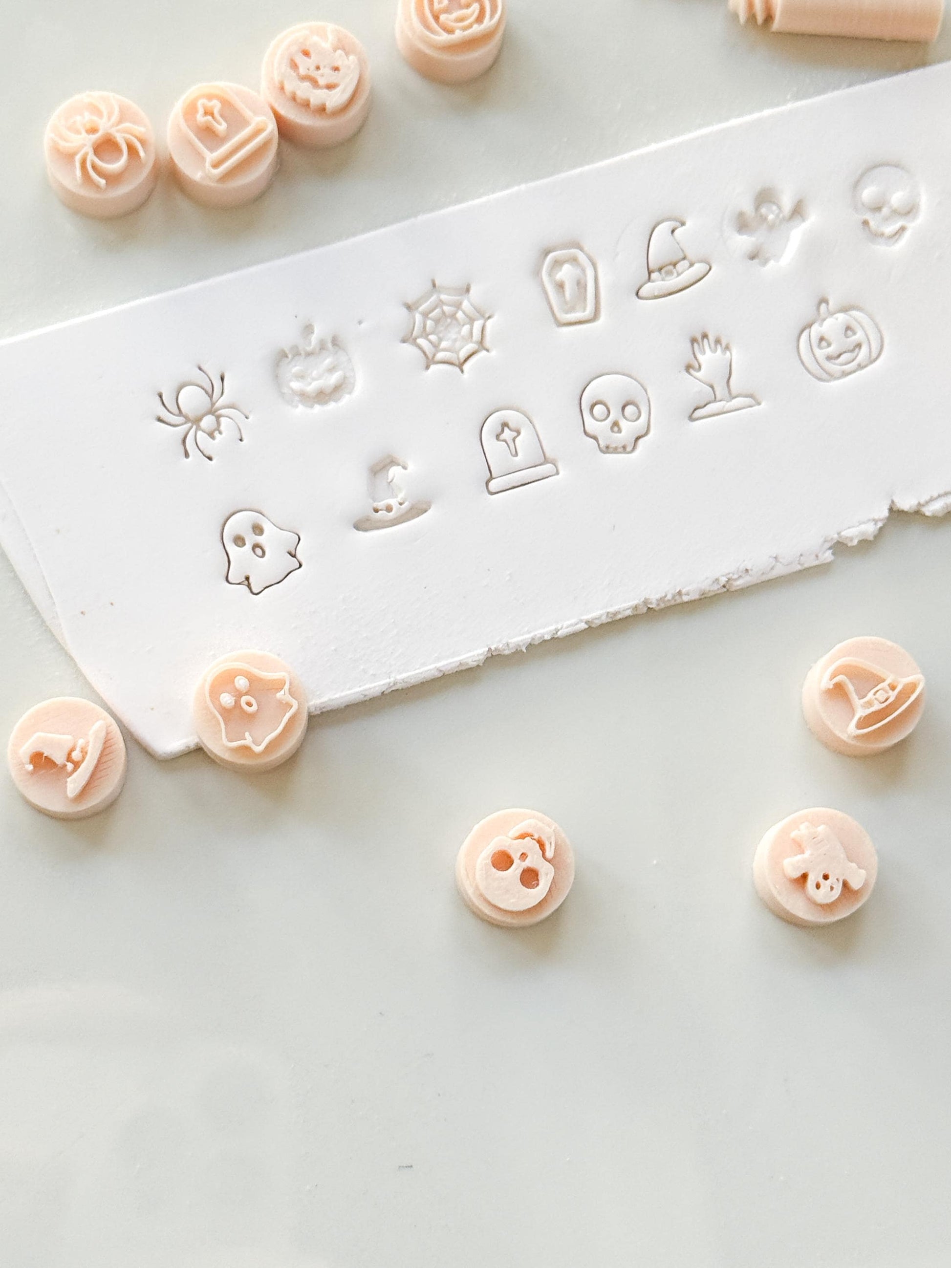 Halloween Stamp Set: Mini Spooky Motifs for Polymer Clay