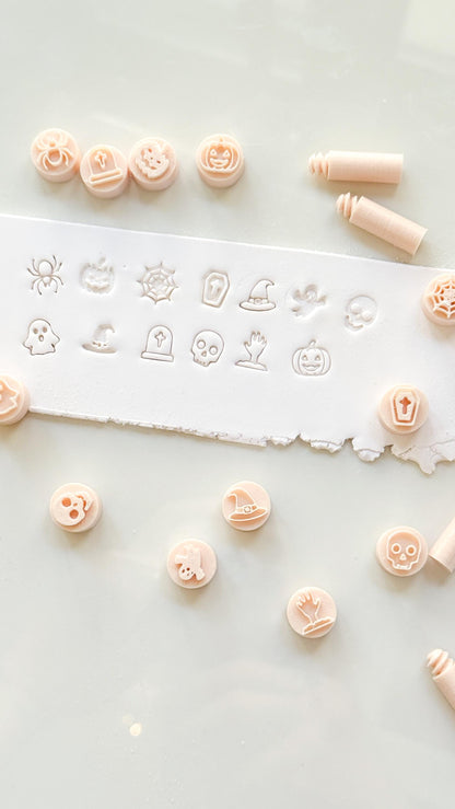 Halloween Stamp Set: Mini Spooky Motifs for Polymer Clay