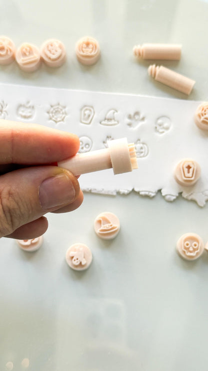 Halloween Stamp Set: Mini Spooky Motifs for Polymer Clay
