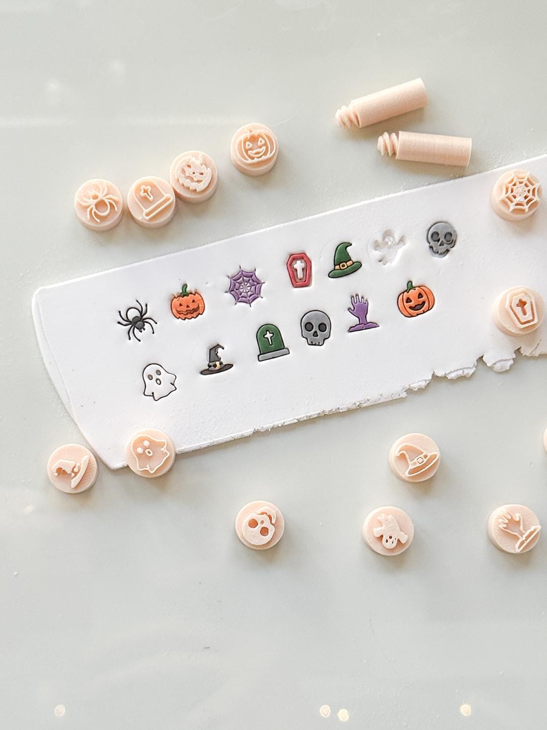 Halloween Stamp Set: Mini Spooky Motifs for Polymer Clay