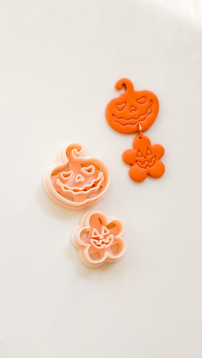 Haunted Harvest Set Cutter: Jack O'Lantern Dangle Shapes for Polymer Clay