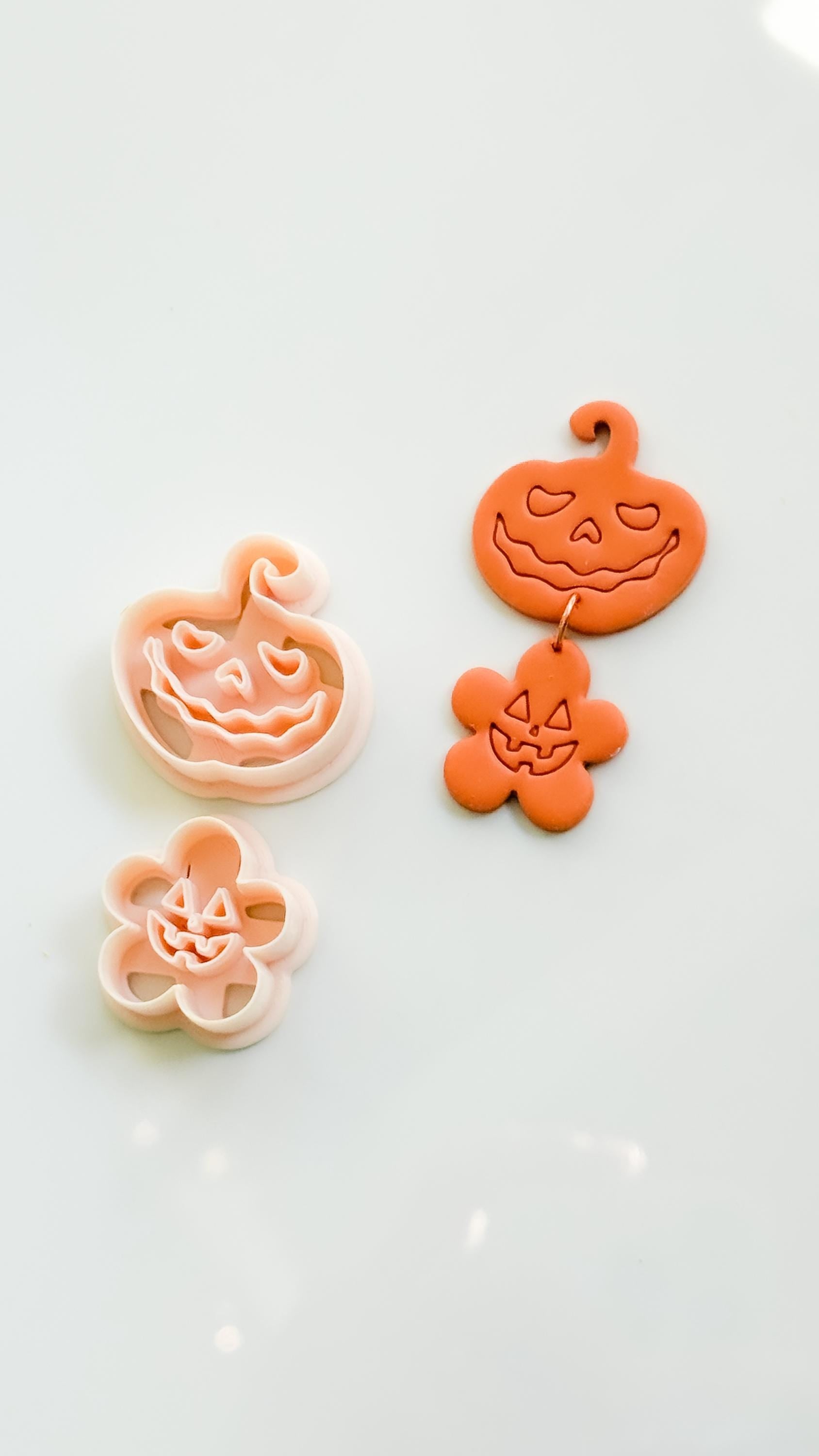 Haunted Harvest Set Cutter: Jack O'Lantern Dangle Shapes for Polymer Clay