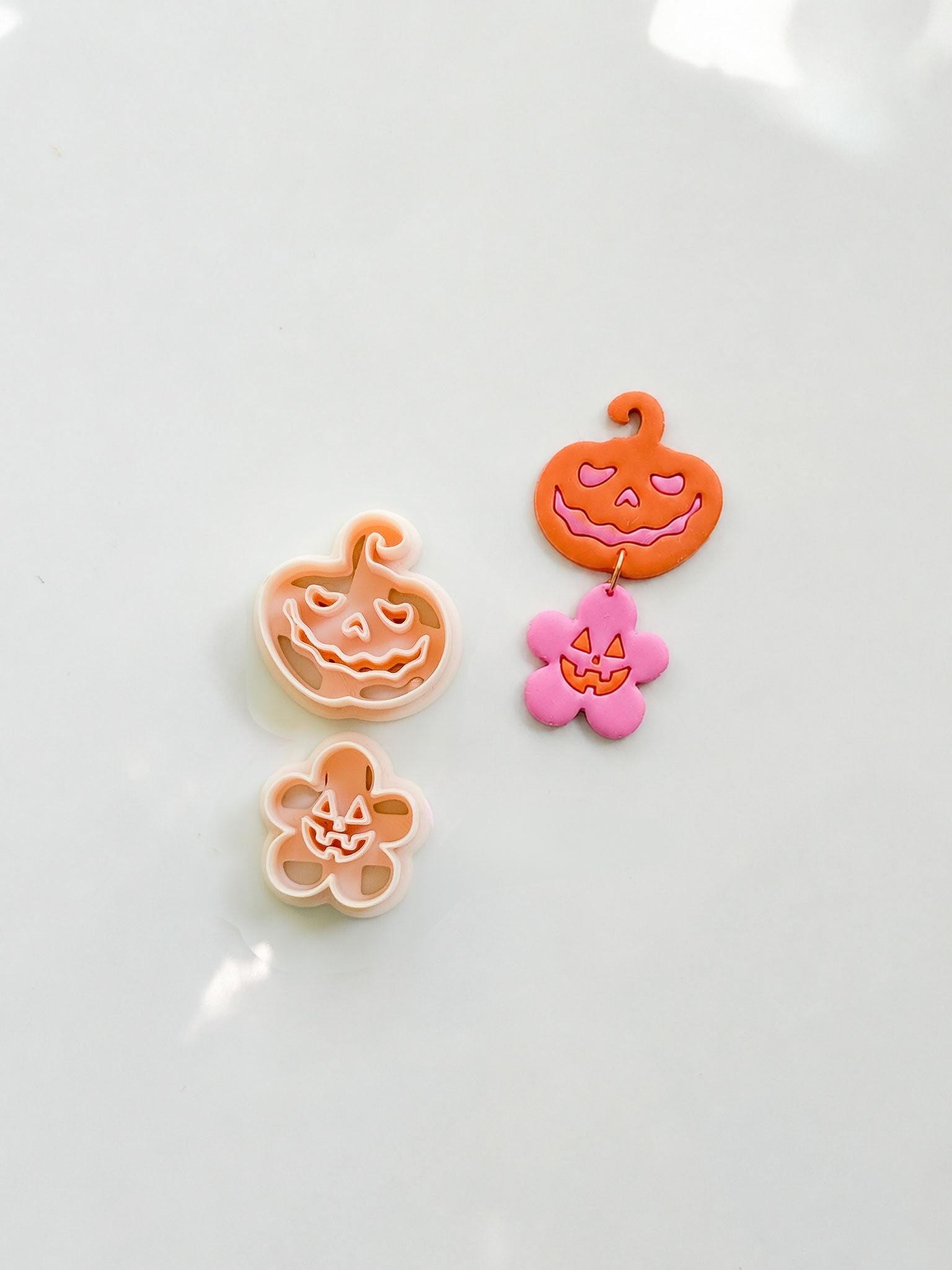 Haunted Harvest Set Cutter: Jack O'Lantern Dangle Shapes for Polymer Clay